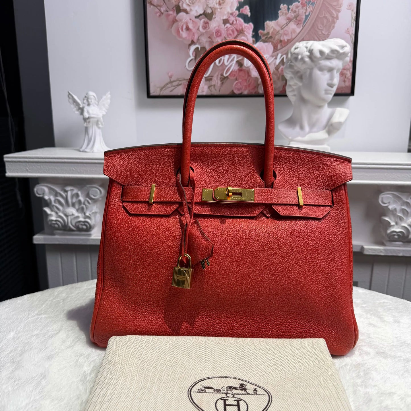 【#013】Pre-owned Hermès Birkin 30 Red(2R) Togo Leather R stamp Handbag HZ260202014