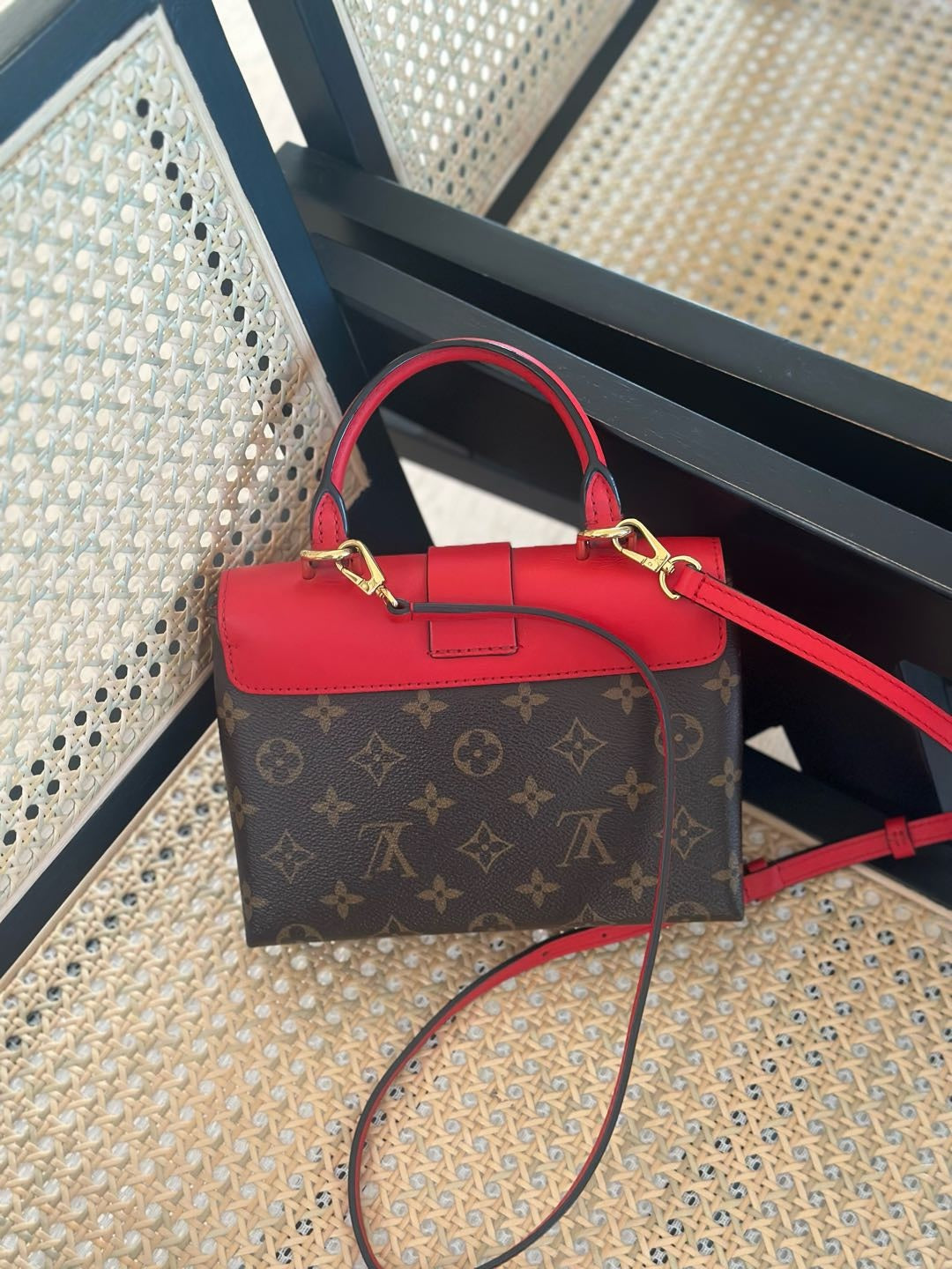 【#097】Pre-owned Louis Vuitton Locky BB Monogram Canvas Red Leather BagHZ2507060&&