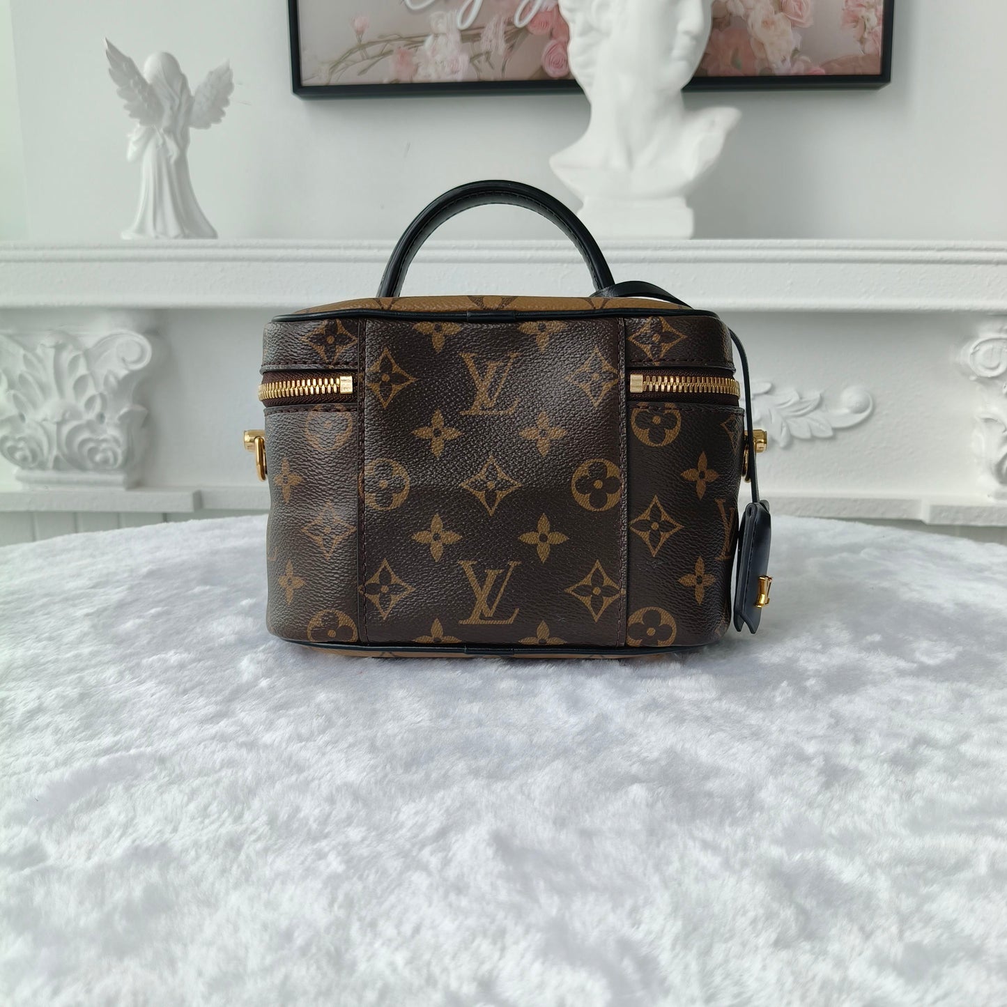 【#048】Pre-owned Louis Vuitton Vanity PM Reverse Monogram Canvas Black Calfskin Leather Vanity BagHZ260304