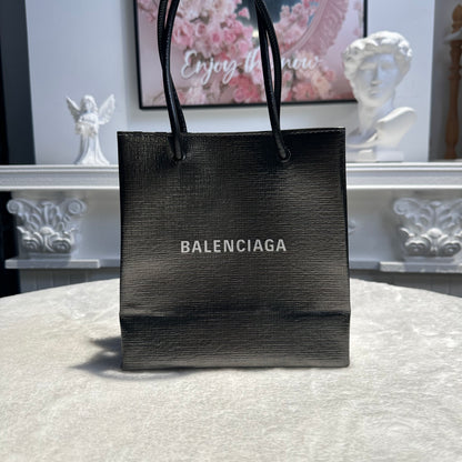 【#244】Pre-owned Balenciaga Hourglass Small Bag White Calfskin Leather with Silver-Tone Hardware