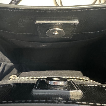 【#244】Pre-owned Balenciaga Hourglass Small Bag White Calfskin Leather with Silver-Tone Hardware