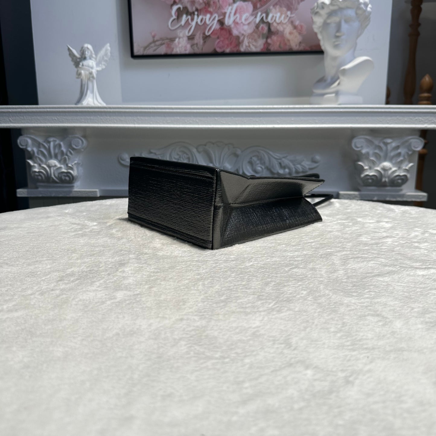 【#244】Pre-owned Balenciaga Hourglass Small Bag White Calfskin Leather with Silver-Tone Hardware