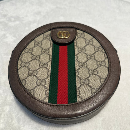 【#268】Pre-owned Gucci Ophidia Round Mini Bag GG Supreme Canvas with Leather Trim