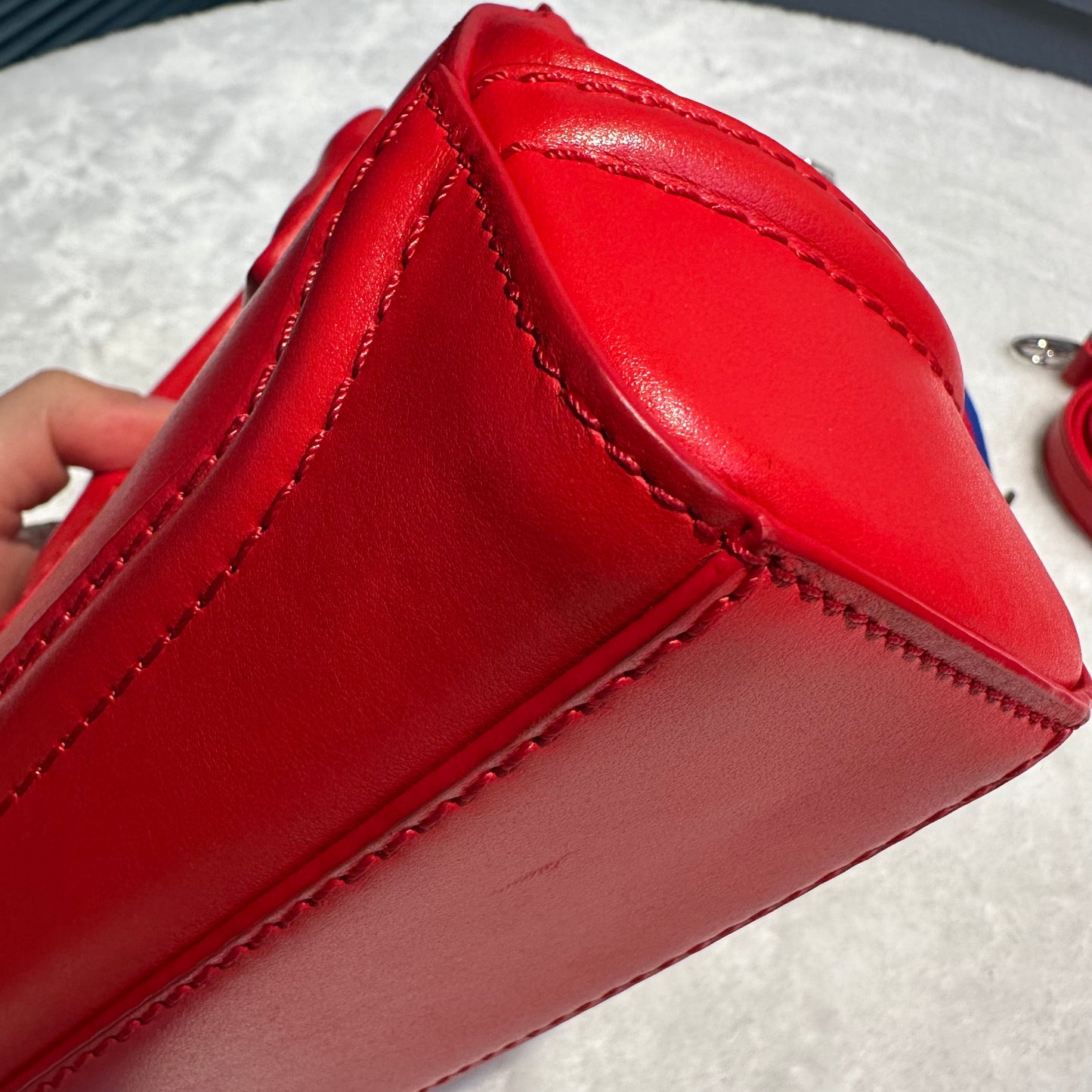 【#272】Pre-owned Versace La Medusa Mini Tote Bag Red Patent Leather