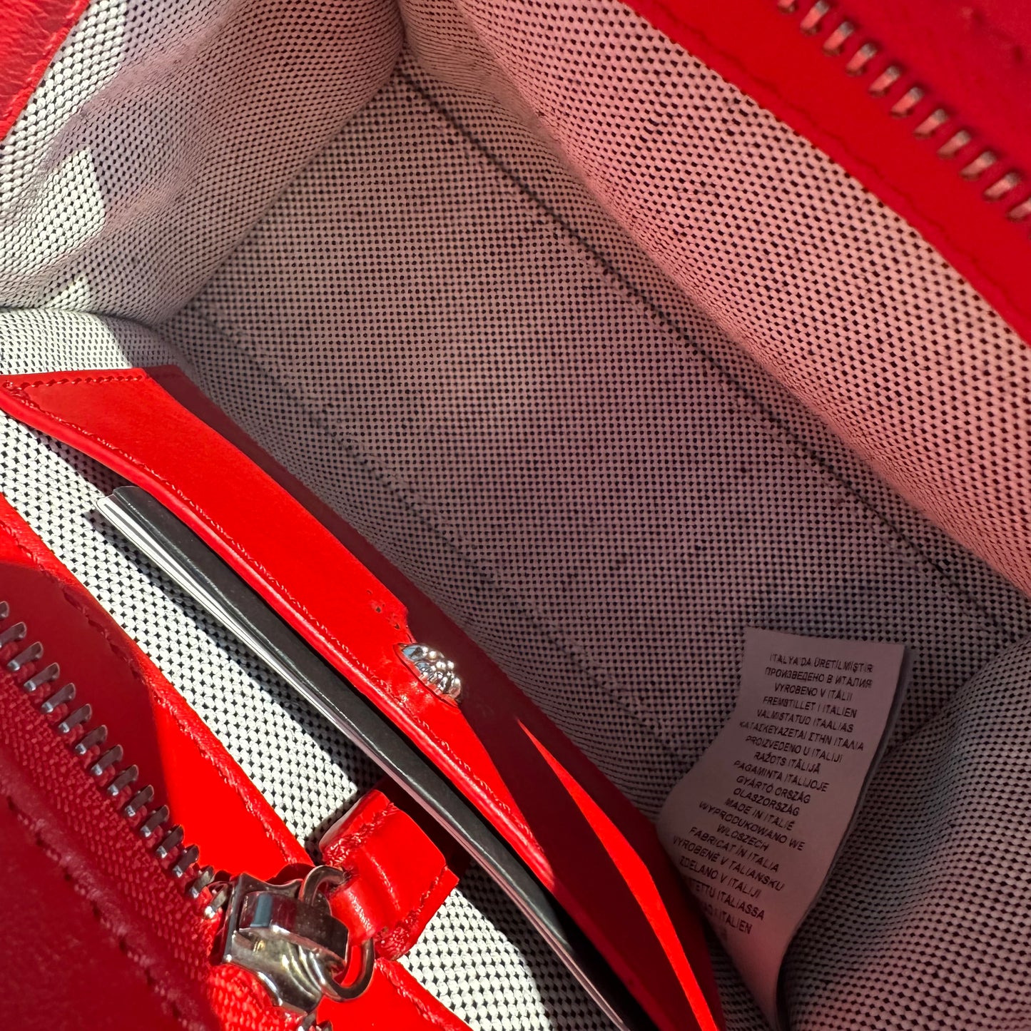 【#272】Pre-owned Versace La Medusa Mini Tote Bag Red Patent Leather