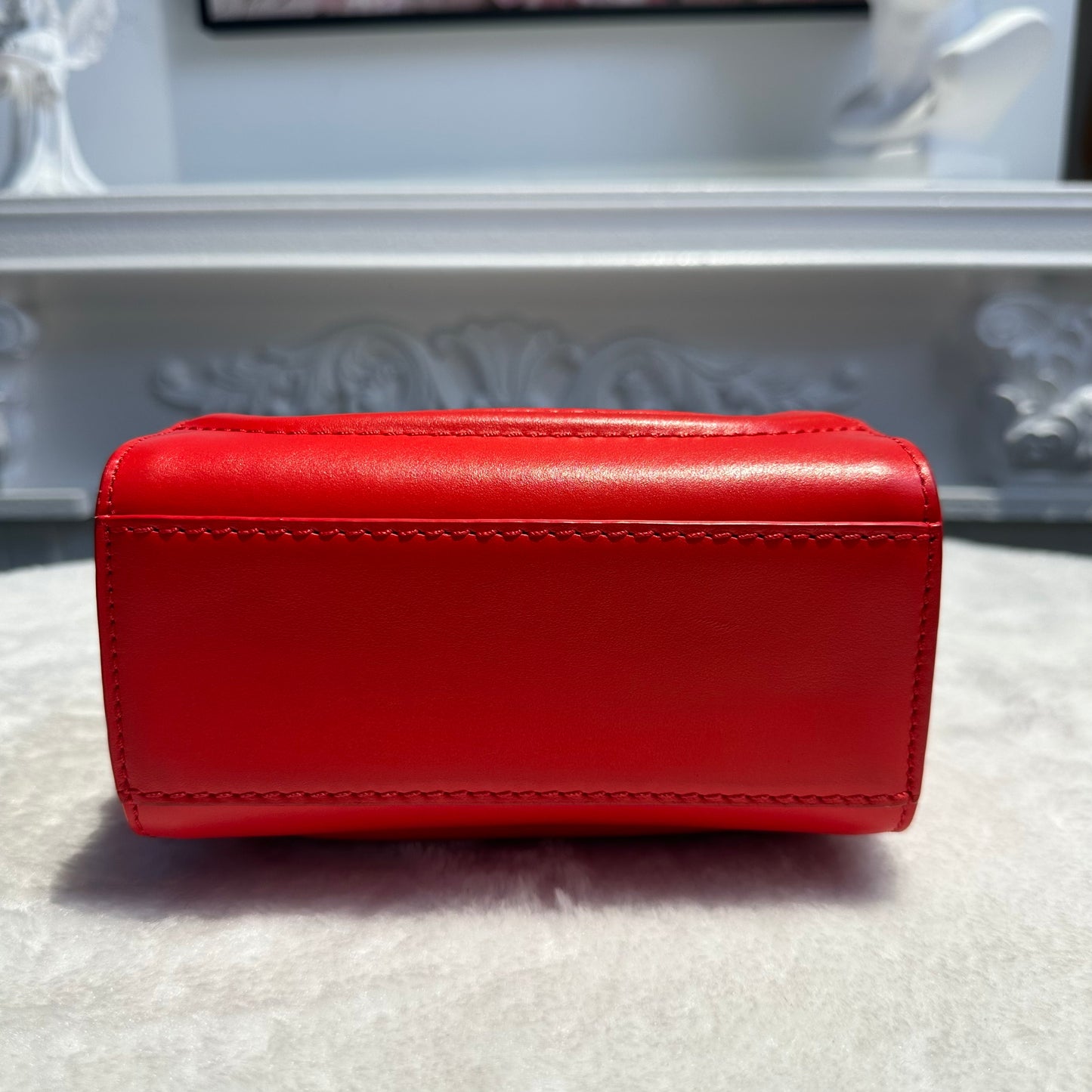 【#272】Pre-owned Versace La Medusa Mini Tote Bag Red Patent Leather