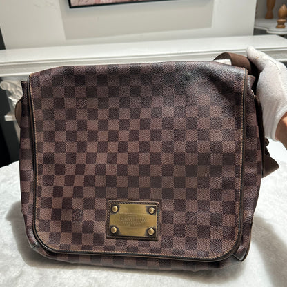 【#240】Pre-owned Louis Vuitton Brooklyn MM Bag Damier Ebene Canvas