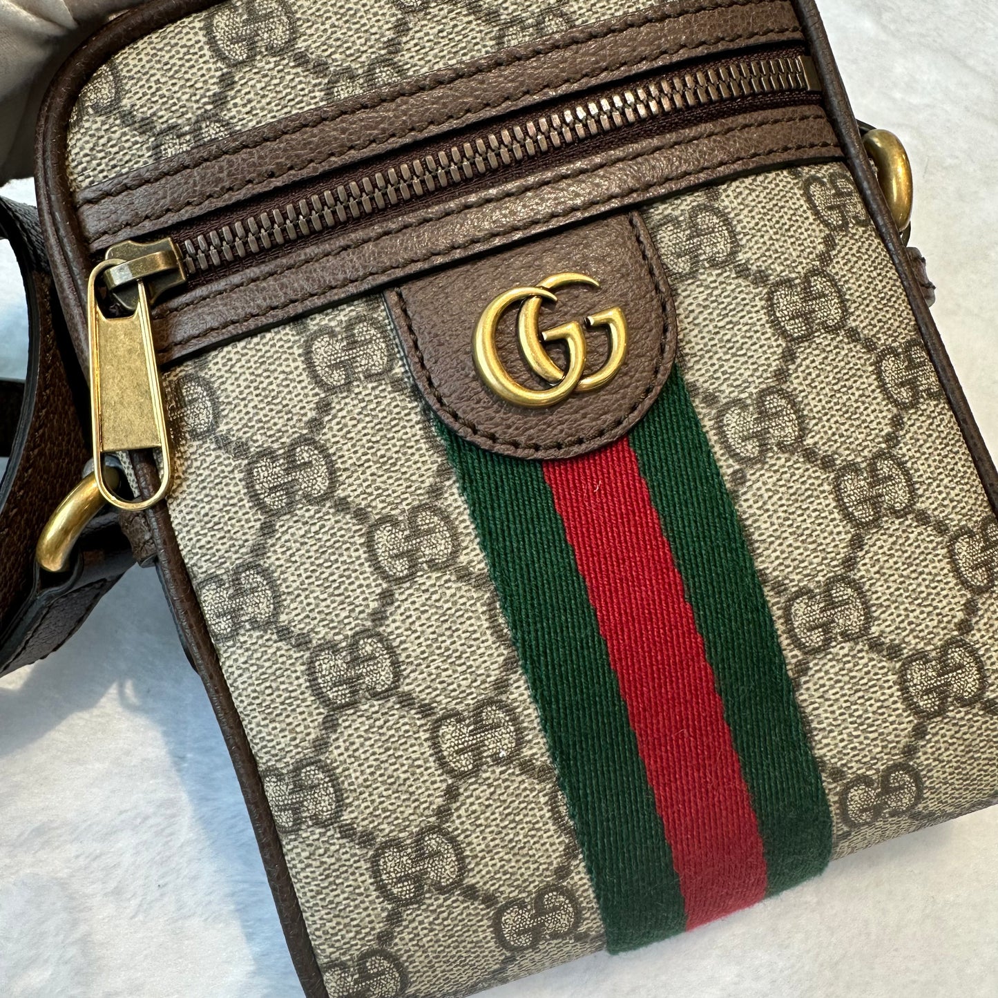 【#242】Pre-owned Gucci Ophidia Small Crossbody Bag GG Supreme Canvas