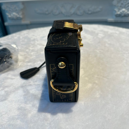 【#256】Pre-owned Dior Zodiac "Libra / Balance" Box Bag Black Smooth Leather with Gold-Tone Hardware