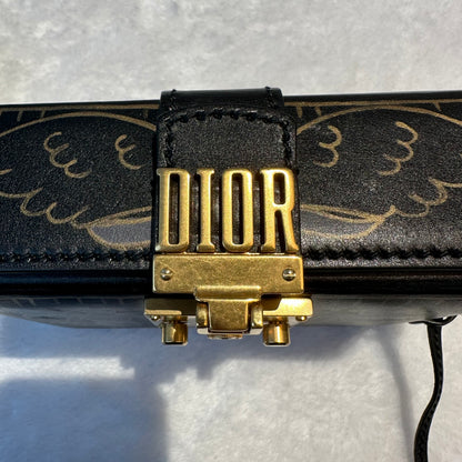 【#256】Pre-owned Dior Zodiac "Libra / Balance" Box Bag Black Smooth Leather with Gold-Tone Hardware
