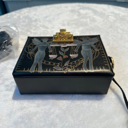 【#256】Pre-owned Dior Zodiac "Libra / Balance" Box Bag Black Smooth Leather with Gold-Tone Hardware