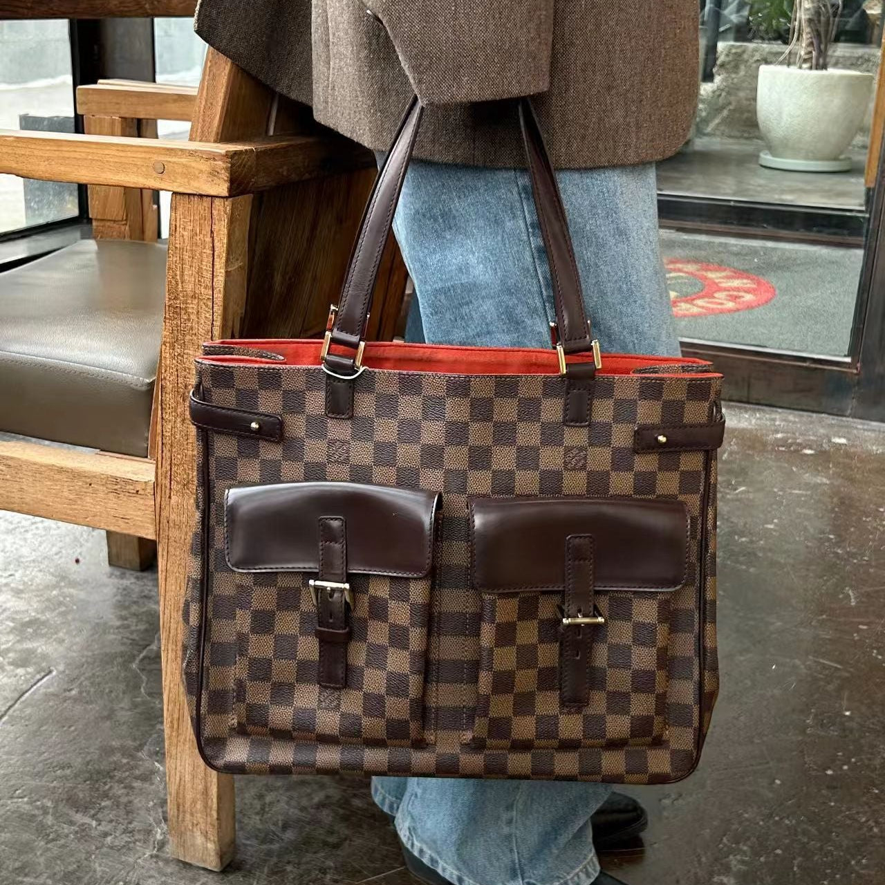 【#081】Pre-owned Louis Vuitton Uzes Damier Ebene Canvas Tote BagHZ251022