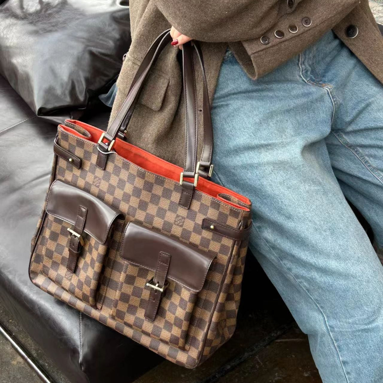 【#081】Pre-owned Louis Vuitton Uzes Damier Ebene Canvas Tote BagHZ251022