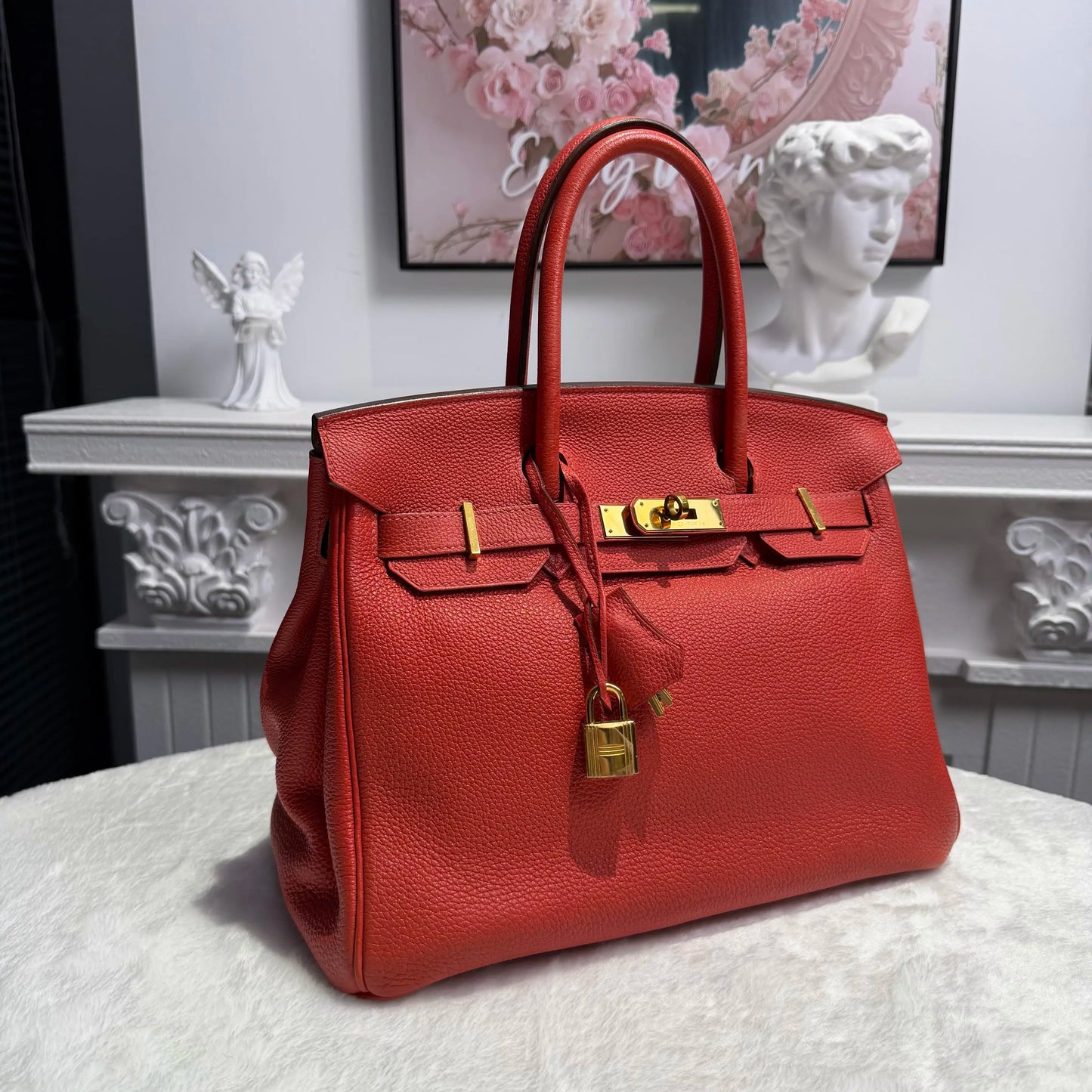 【#013】Pre-owned Hermès Birkin 30 Red(2R) Togo Leather R stamp Handbag HZ260202014