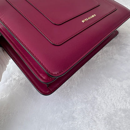 【#004】Pre-owned BVLGARI Serpenti Forever Medium Fuchsia Smooth Calfskin Shoulder Bag HZ2505230&&