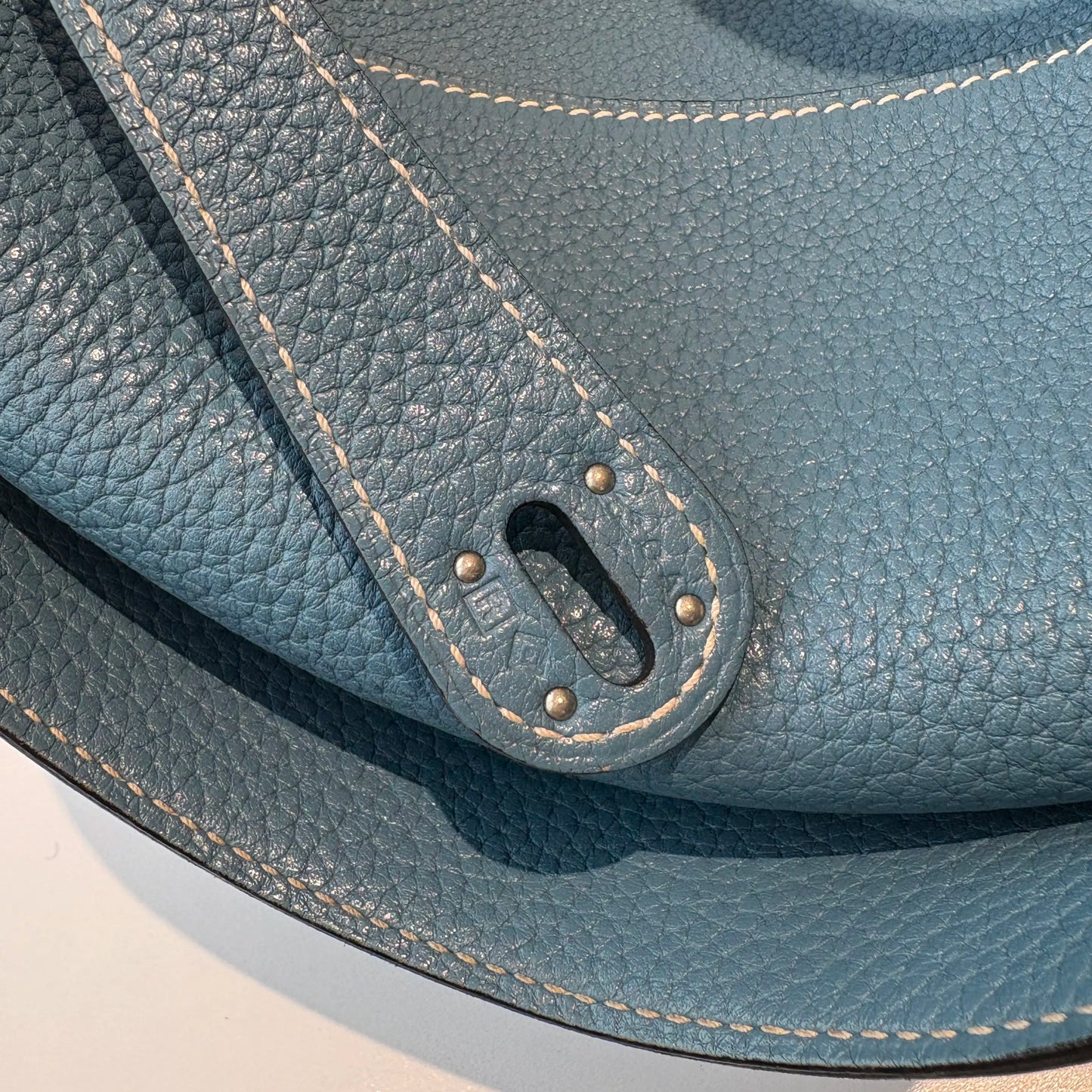 【#009】Pre-owned Hermès Lindy 18 Jean Blue Clemence Leather Shoulder Bag HZ251107014