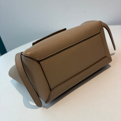【#228】Pre-owned Celine Belt Mini Bag Beige Grained Calfskin Leather
