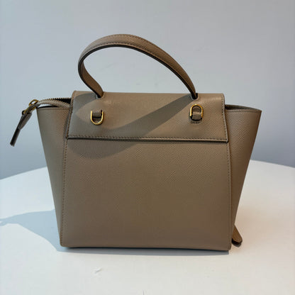 【#228】Pre-owned Celine Belt Mini Bag Beige Grained Calfskin Leather