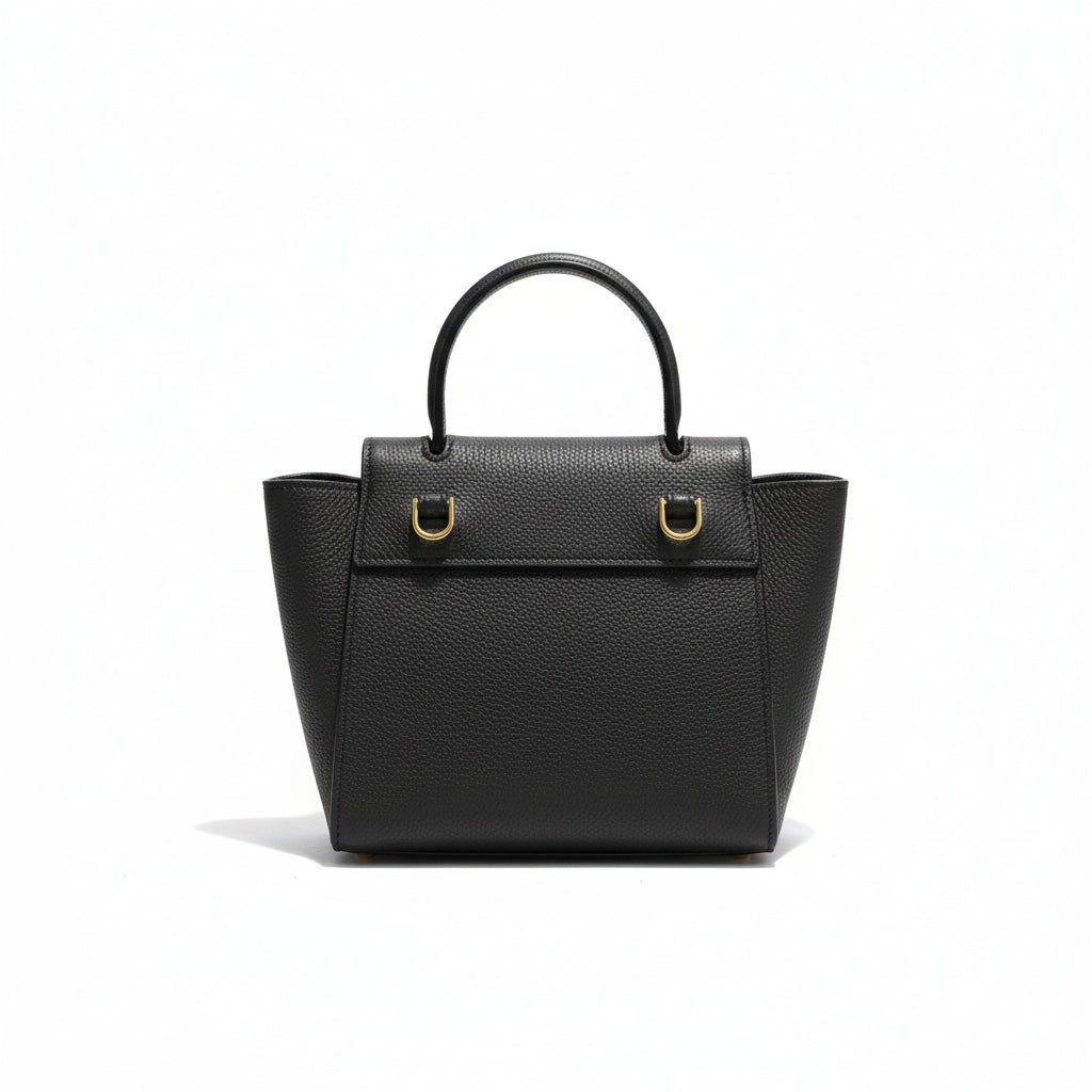 【#216】Pre-owned Celine Mini Belt Bag Dark Grey Grained Calfskin Leather