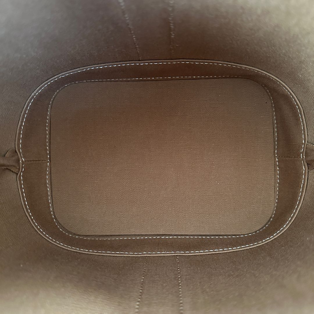 【#218】Pre-owned Celine Small Bucket Bag Triomphe Canvas & Tan Calfskin Leather