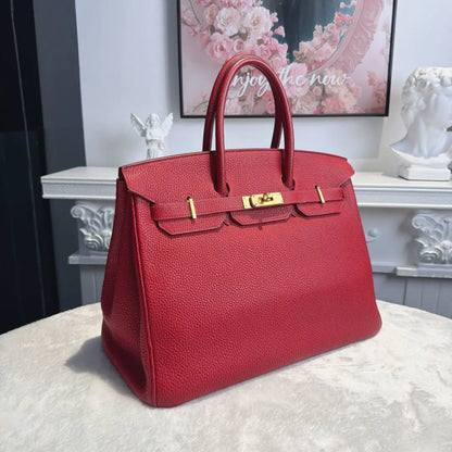 【#206】Pre-owned Hermès Birkin 35 Bag Rouge Garance Togo Leather HZ260110011