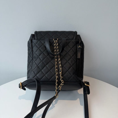 【#035】Pre-owned Chanel Filigree Backpack Small Black  Calfskin Backpack HZ250711019