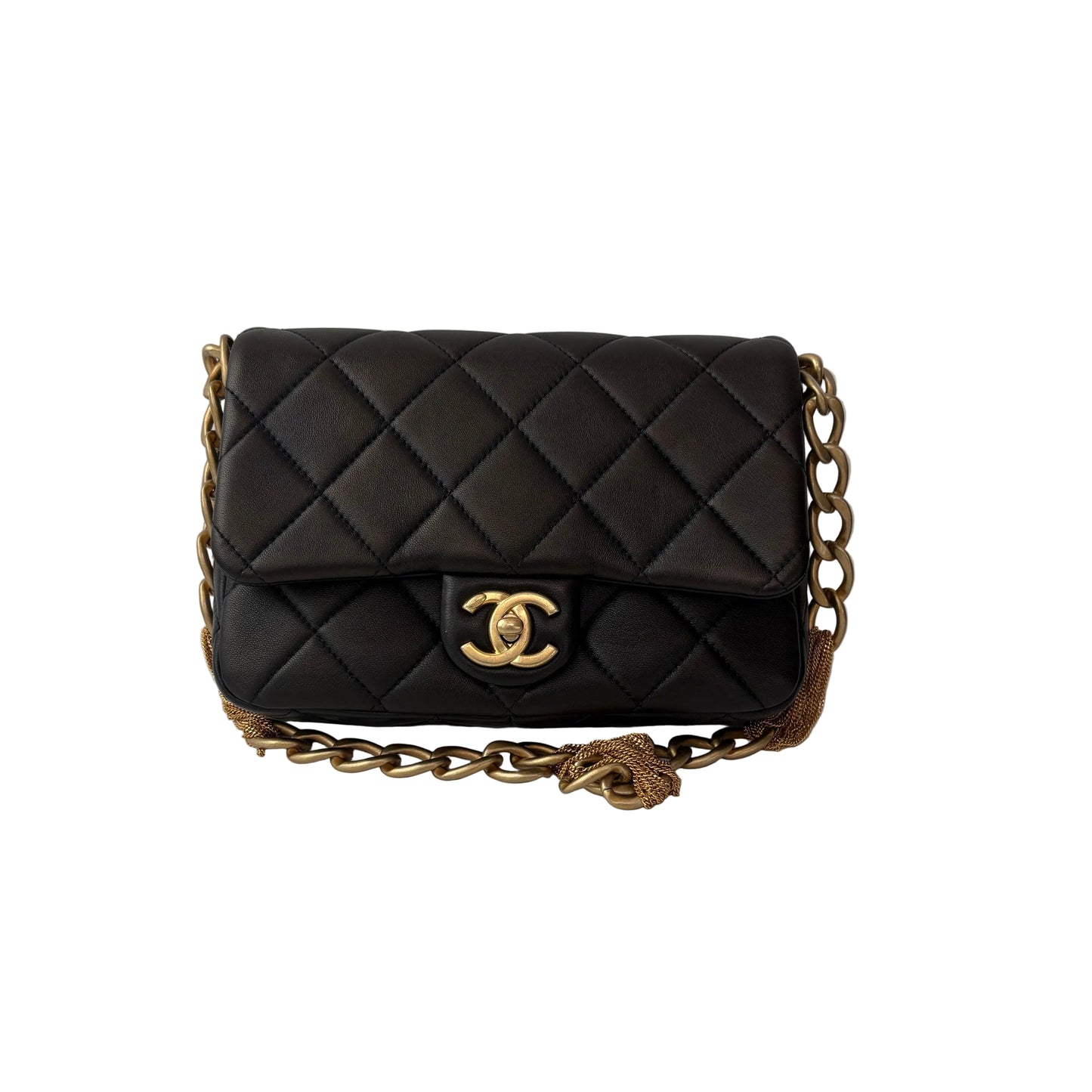 【#039】Pre-owned Chanel Mini Classic Flap Black Lambskin Shoulder Bag HZ2507150MC
