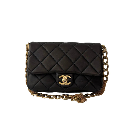 【#039】Pre-owned Chanel Mini Classic Flap Black Lambskin Shoulder Bag HZ2507150MC