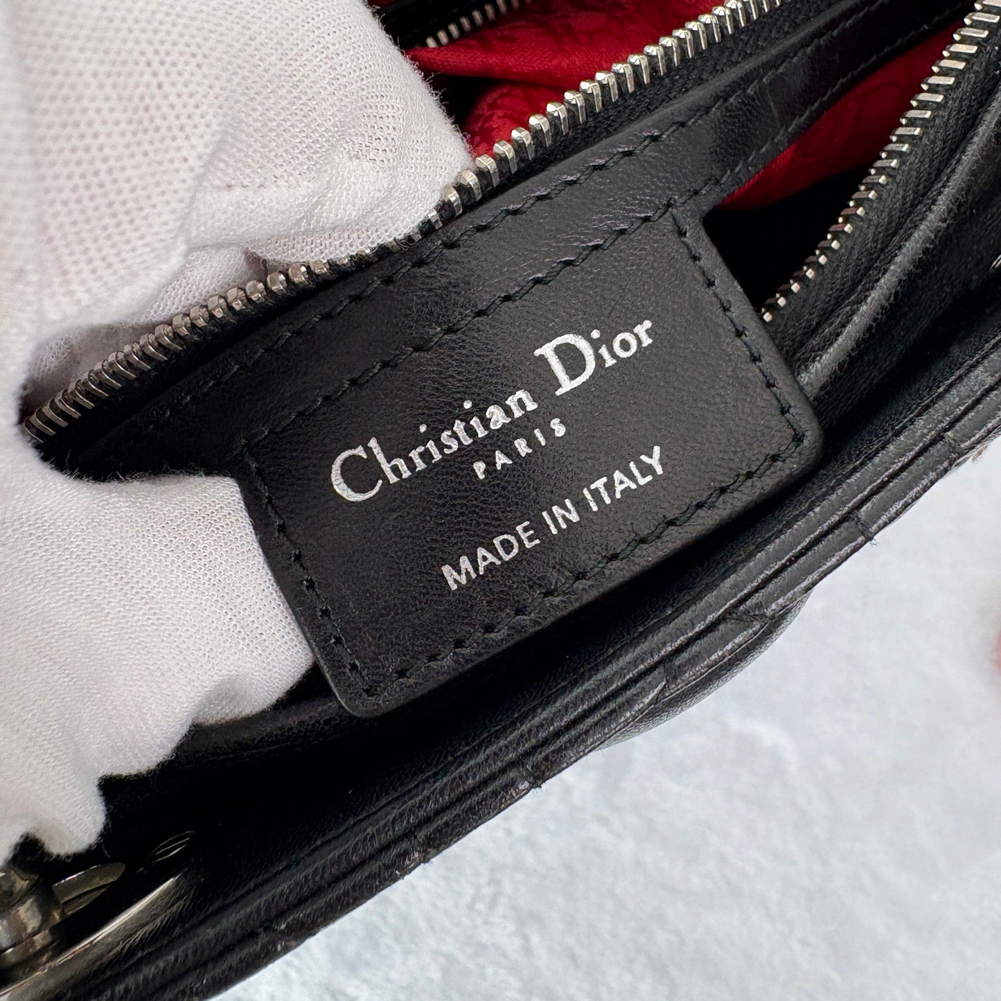 【#154】Pre-owned Dior Lady Dior Large Black Cannage Lambskin Silver Hardware Shoulder Bag HZ250515010