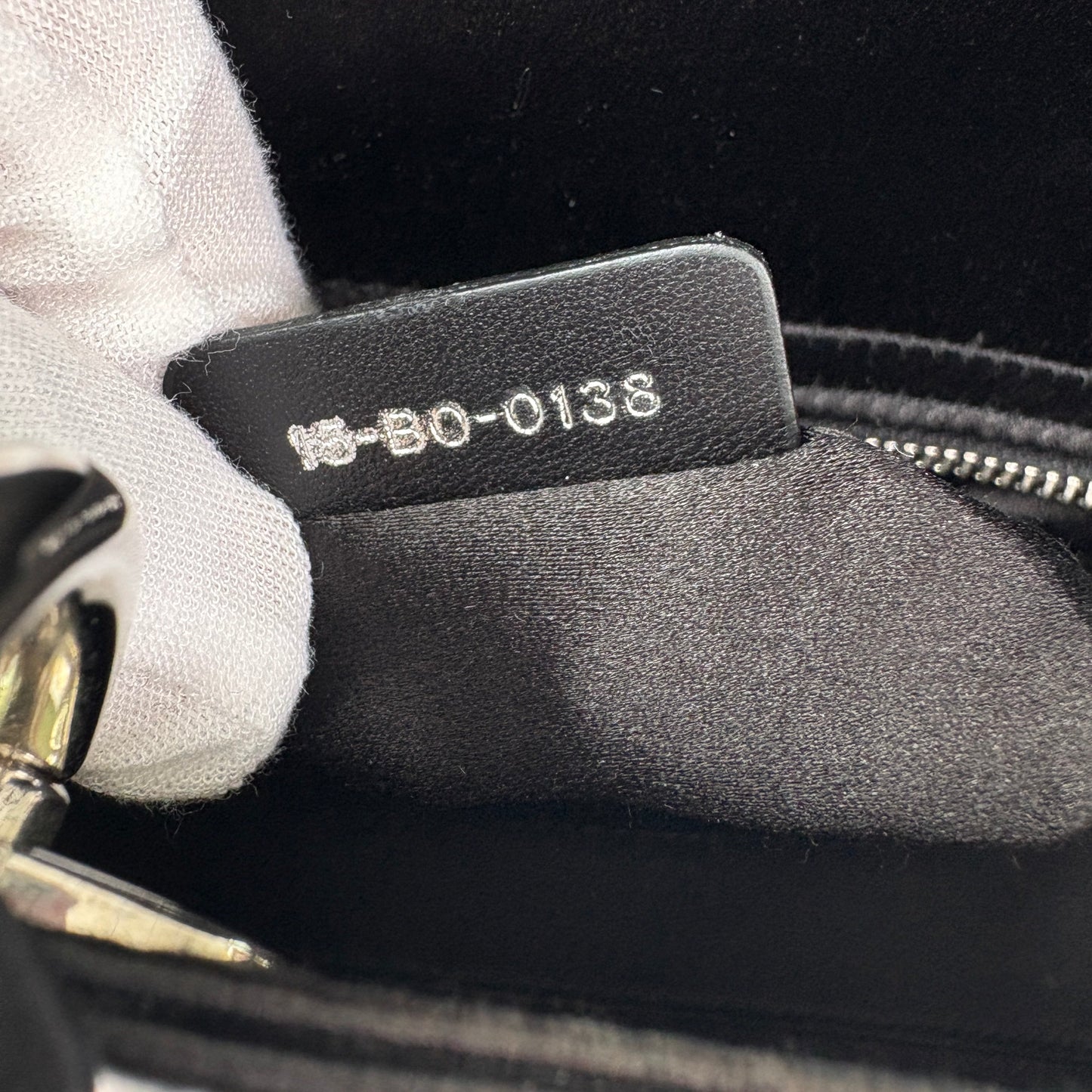 【#151】Pre-owned Dior Lady Dior Mini Black Cannage Satin Silver Hardware Shoulder Bag HZ251101018