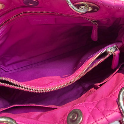 【#138】Pre-owned Dior Soft Small Deep Pink Lambskin Gold Hardware Shoulder Bag HZ260131012