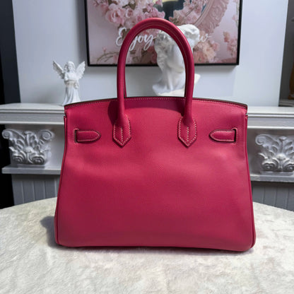 【#016】Pre-owned Hermès Birkin 30 Rose Epsom Leather Handbag HZ260210011