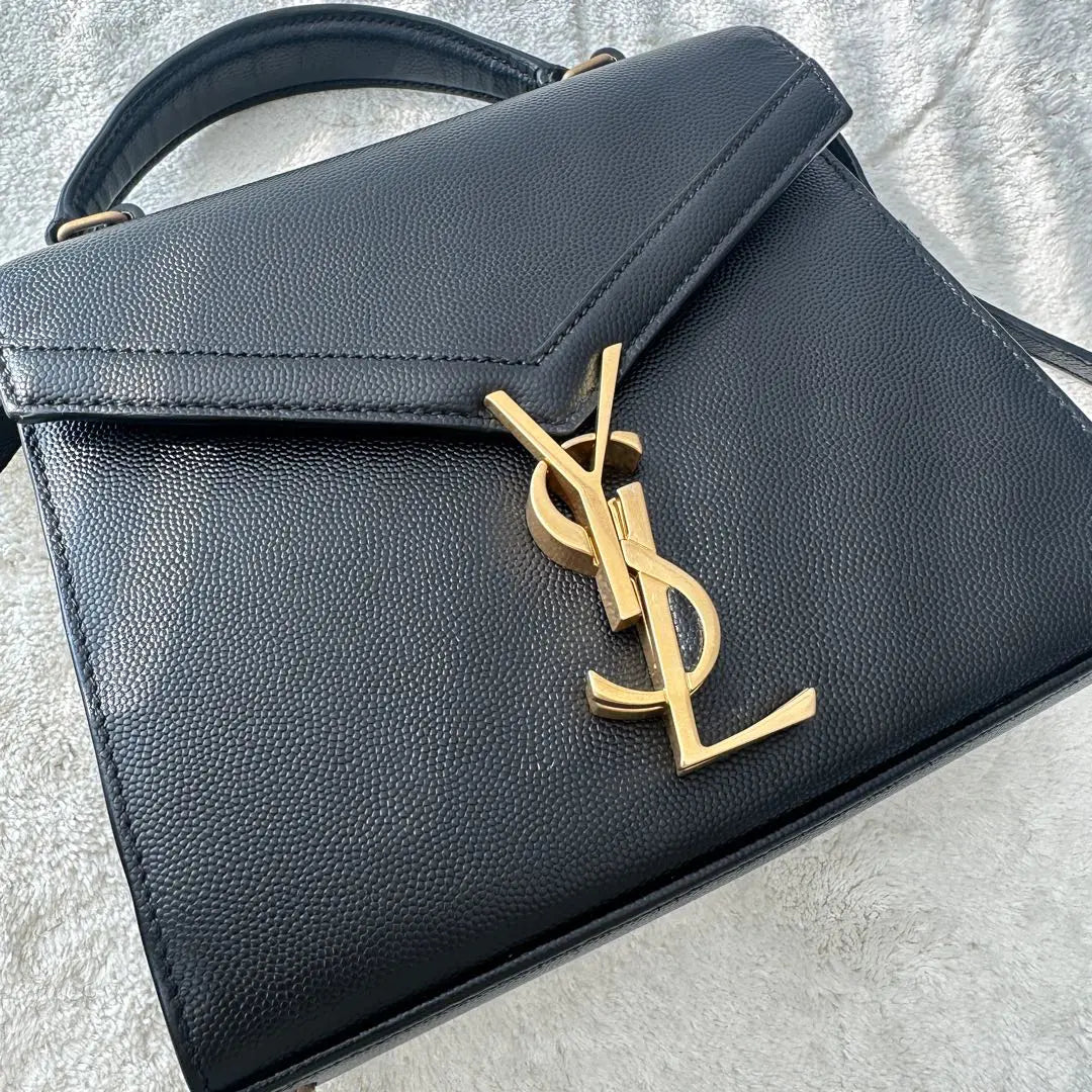 【#119】Pre-owned YSL Cassandra Mini Black Caviar Handbag HZ2512040&&