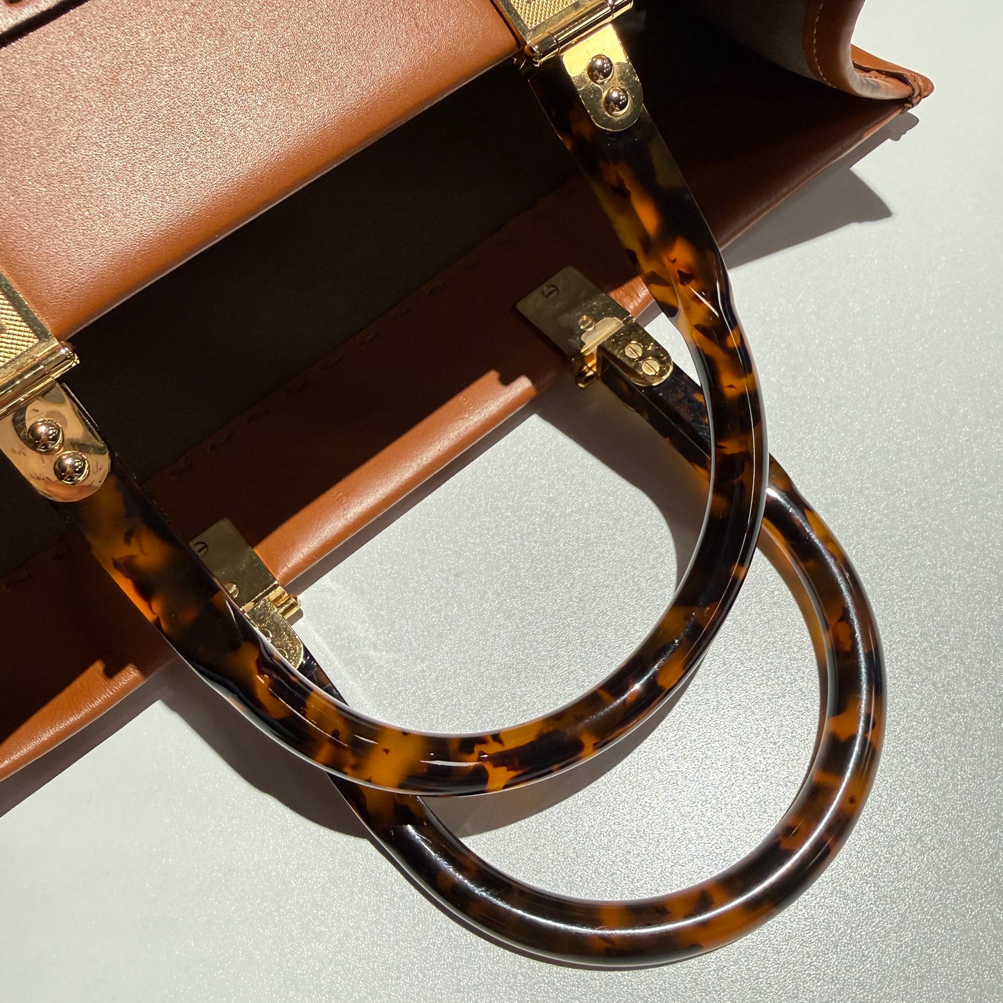 【#113】Pre-owned FENDI Sunshine Large Brown FF Logo Calfskin Tote Bag HZ2511030&&