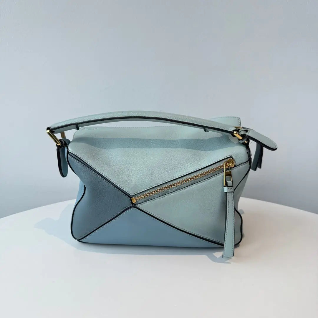 【#102】Pre-owned Loewe Puzzle Large Blue Calfskin Shoulder bag HZ2511010&&