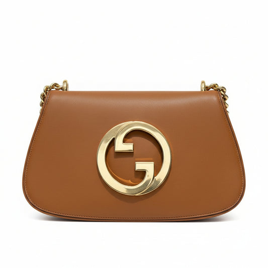 【#175】Pre-owned Gucci Blondie Medium Bag Brown Leather HZ2510220&&