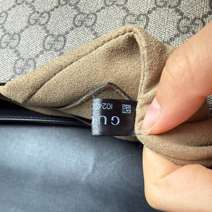 【#200】Pre-owned GUCCI Tote Bag 50cm Ebony and Black Coated Canvas Tote Bag