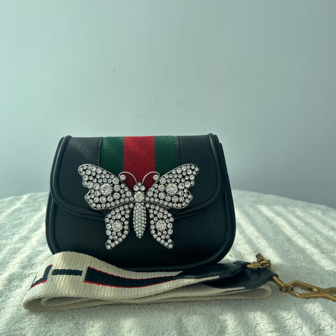 【#202】Pre-owned GUCCI TOTEGG Small 20cm Black Calfskin Leather Shoulder Bag