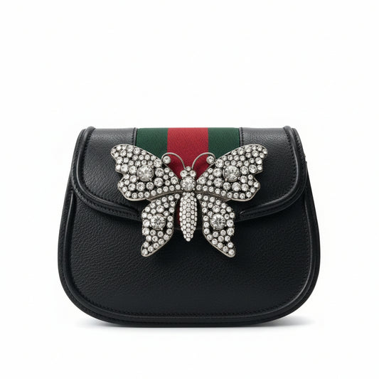【#202】Pre-owned GUCCI TOTEGG Small 20cm Black Calfskin Leather Shoulder Bag