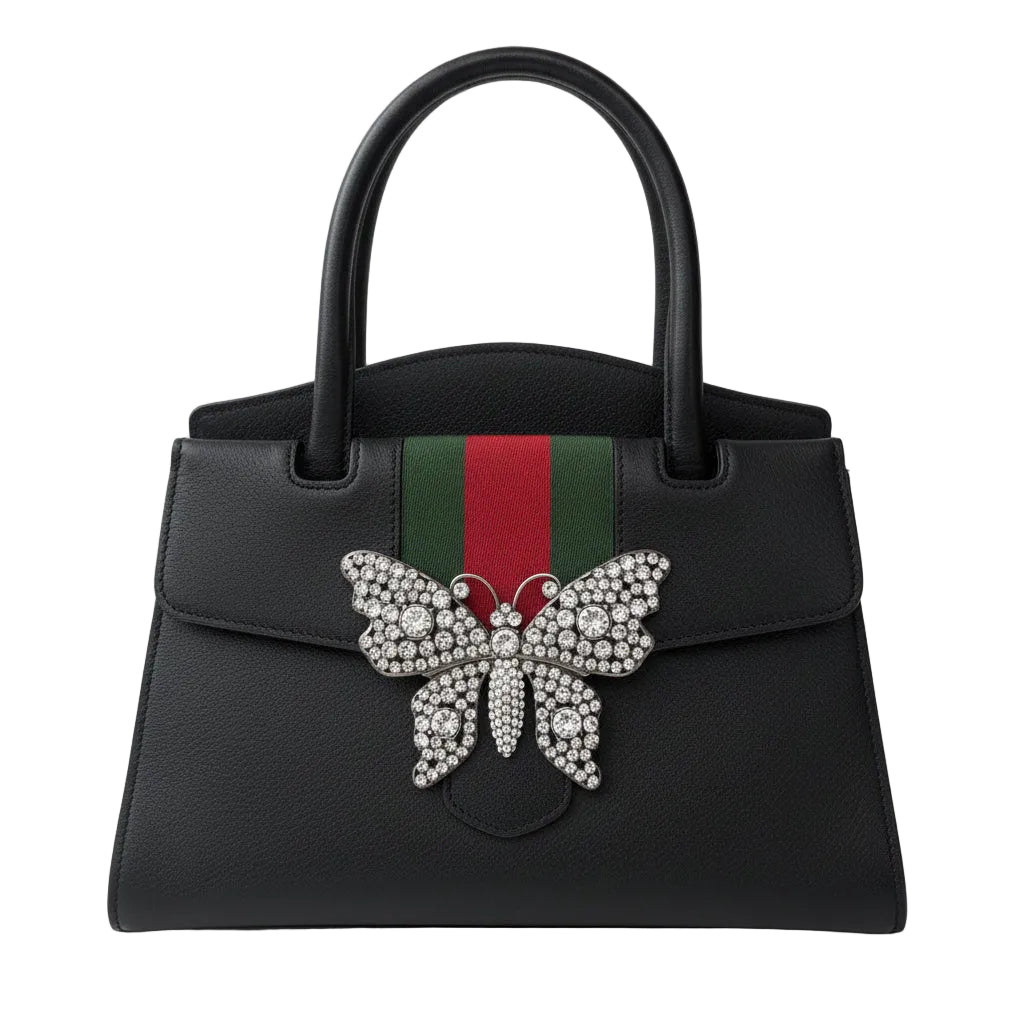 【#201】Pre-owned GUCCI TOTEGG Medium 30.5cm Black Calfskin Leather Shoulder Bag