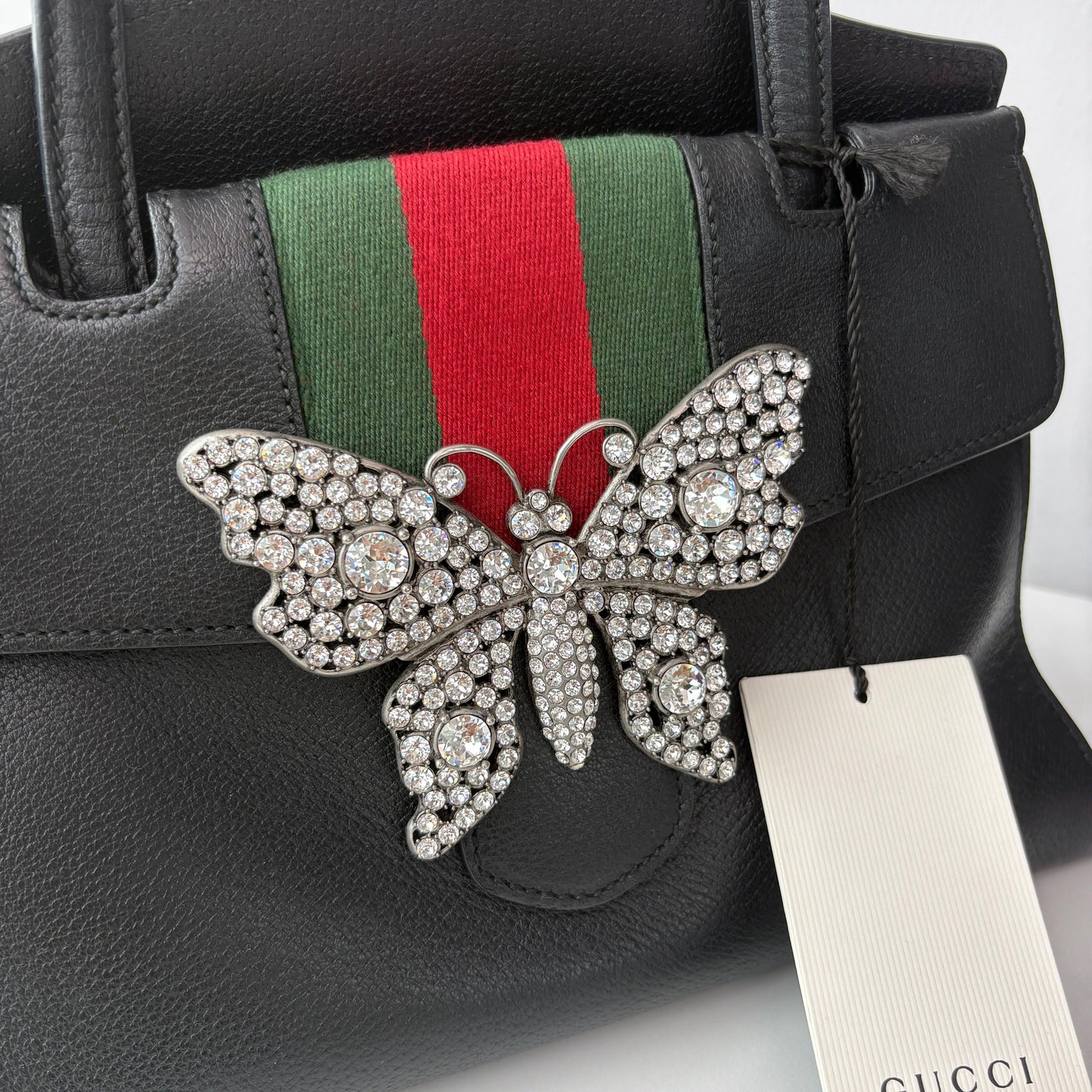 【#201】Pre-owned GUCCI TOTEGG Medium 30.5cm Black Calfskin Leather Shoulder Bag