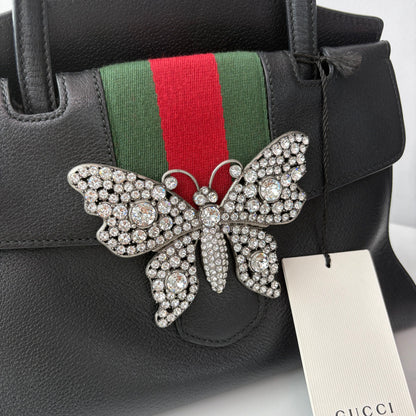【#201】Pre-owned GUCCI TOTEGG Medium 30.5cm Black Calfskin Leather Shoulder Bag