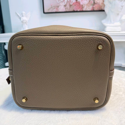 【#209】Pre-owned Hermès Picotin Lock 18 Bag Etoupe Clemence Leather