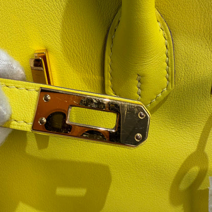 【#292】Pre-owned Hermès Birkin 25 Bag Swift Leather in Lime Yellow with Gold-Tone Hardware