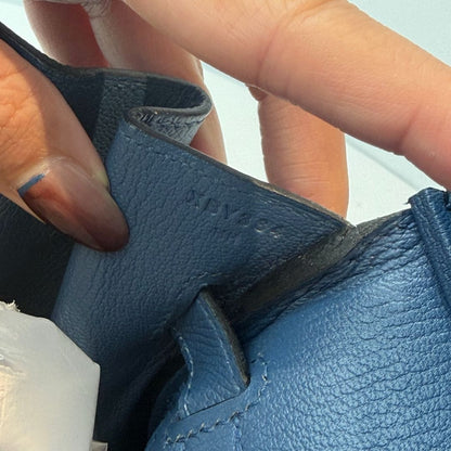 【#210】Pre-owned HERMES Birkin 30 Blue Silver Hardware X Stamp 2016 Epsom Leather Handbag HZ250425016