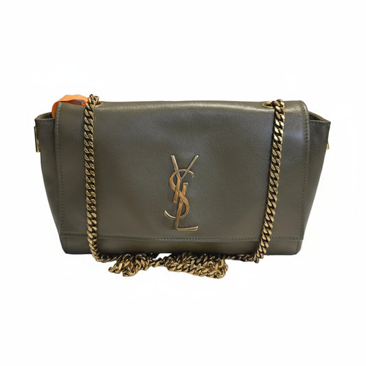 【#123】Pre-owned YSL Reversible Kate Medium Green Calfskin Crossbody Bag HZ2512250&&