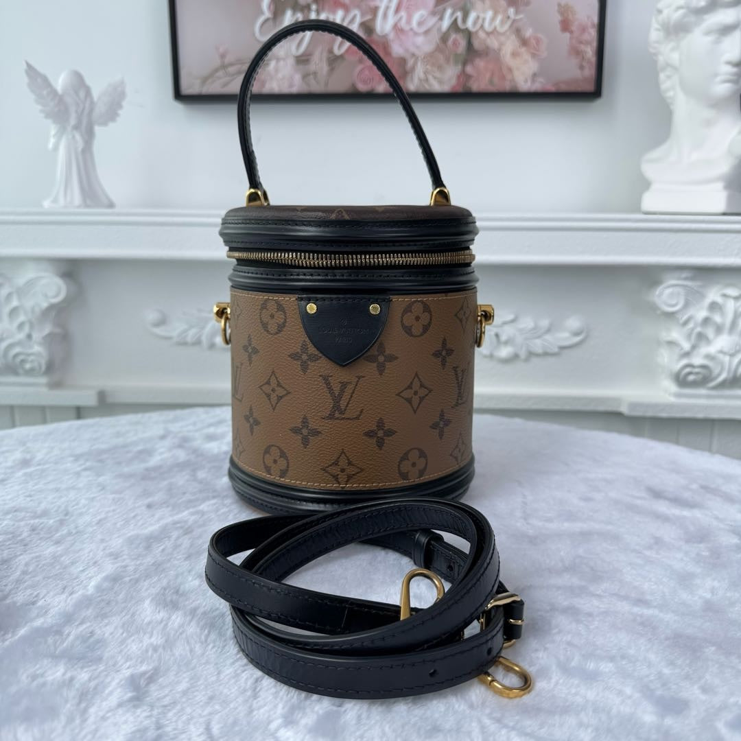 【#044】Pre-owned Louis Vuitton Cannes Monogram Canvas Black Calfskin Leather Vanity BagHZ2603060&&。2