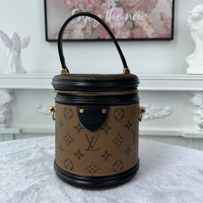 【#044】Pre-owned Louis Vuitton Cannes Monogram Canvas Black Calfskin Leather Vanity BagHZ2603060&&。2