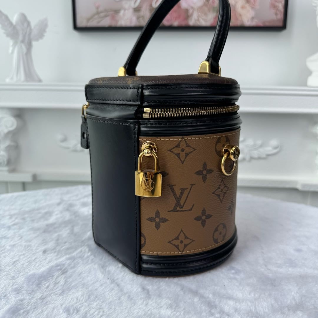 【#044】Pre-owned Louis Vuitton Cannes Monogram Canvas Black Calfskin Leather Vanity BagHZ2603060&&。2
