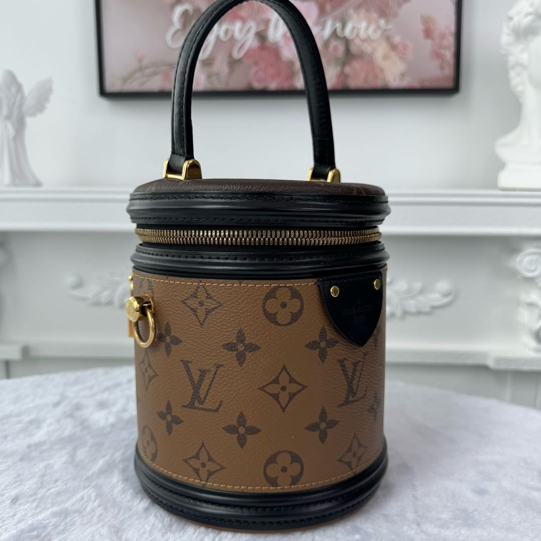 【#044】Pre-owned Louis Vuitton Cannes Monogram Canvas Black Calfskin Leather Vanity BagHZ2603060&&。2